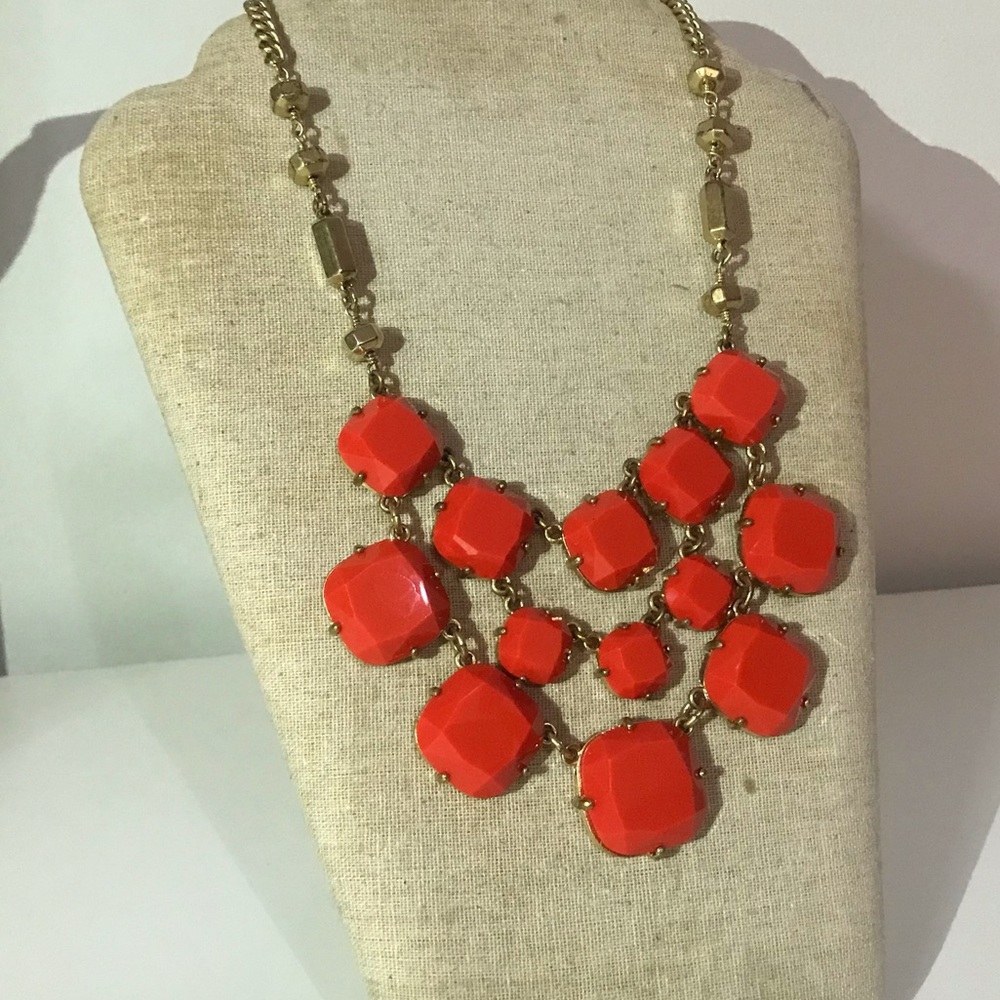 Stella & Dot Statement Necklace - Orange